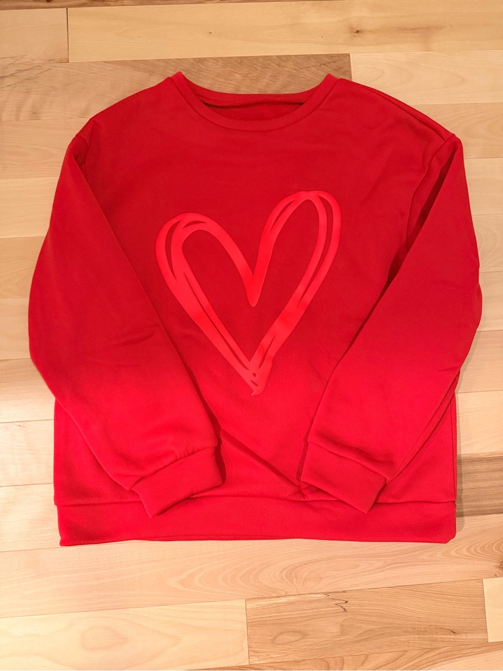 Red Heart Graphic Sweater - Women's Crewneck LG